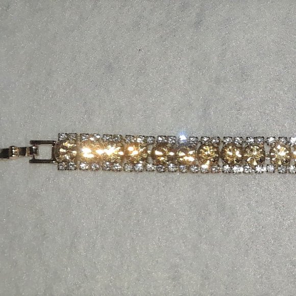 Brand New Luxury Gold & White CZ Tennis Bracelet - Picture 8 of 10